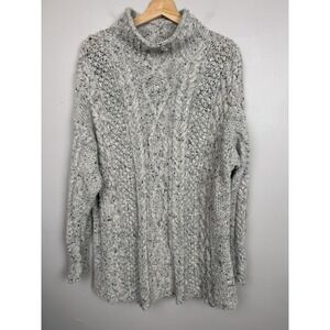 VTG Express Tricot‎ Handknitted Fisherman Cable Knit Chunky Sweater Angora Blend